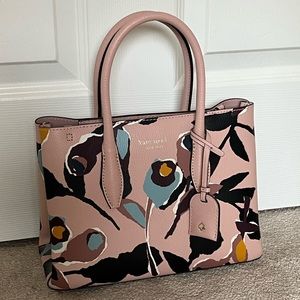Medium satchel style Kate Spade bag in floral pink